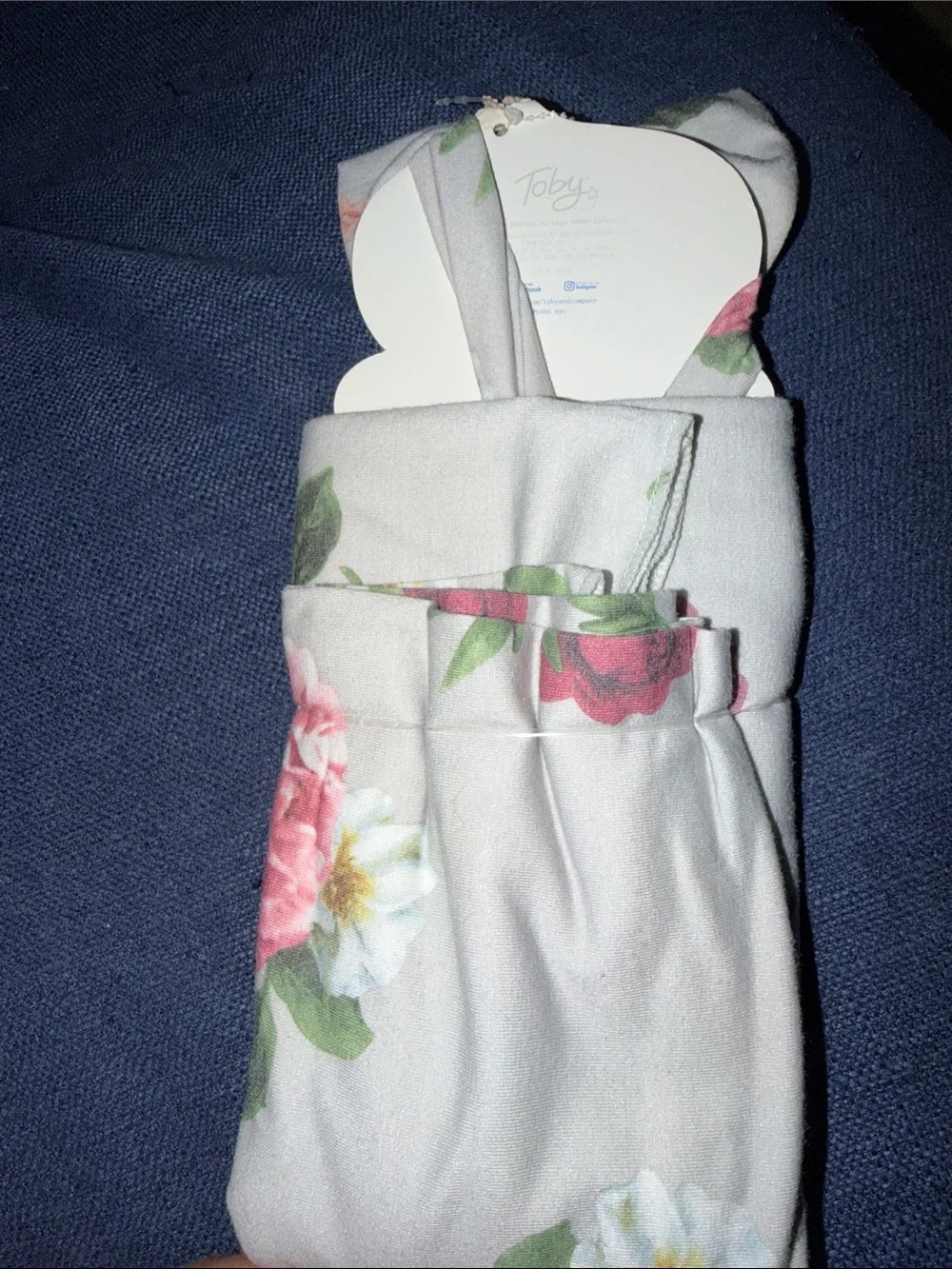 Floral grey and Pink Cotton newborn wrap with Matching headband